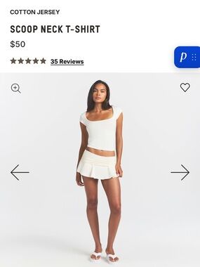SKIMS Scoop Neck Short Sleeve Tee in Ivory